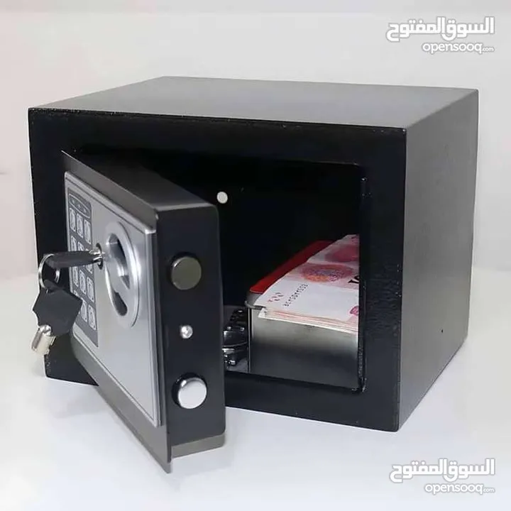 خزنة أمان صغيرة إلكترونية بمفتاح أمان لحفظ المجوهرات و الأوراق