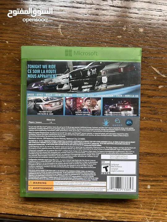 Need for speed cd  سي دي نيد فور سبيد اكس بوكس مستعمل بحالة الجديد