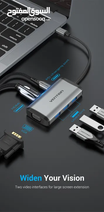 تحويلة  Type-C Docking station (6-in-1)