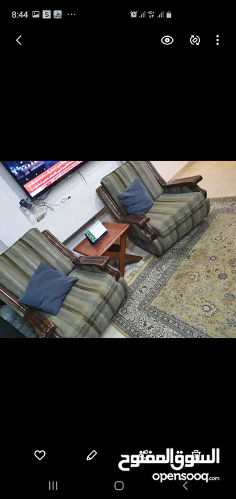 طقم جلوس مورس عشر مقاعد تنتين ثلاثية وأربعة مفردة خشب زان تقيل بحالة جيدة