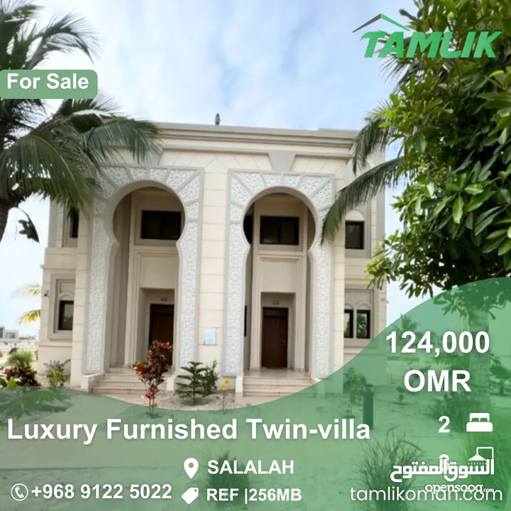 Luxury Furnished Twin-villa for Sale in Salalah  REF 256MB