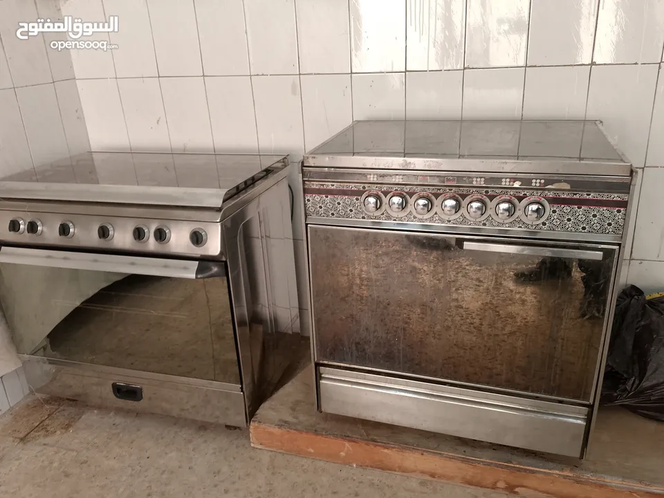 غاز 5عيون نحاس نظام 7مفاتيح بشتغل شواية وفرن مع بعض حجم80×60 فل ستانليس ستيل   موجود بالبقعة وعالفحص