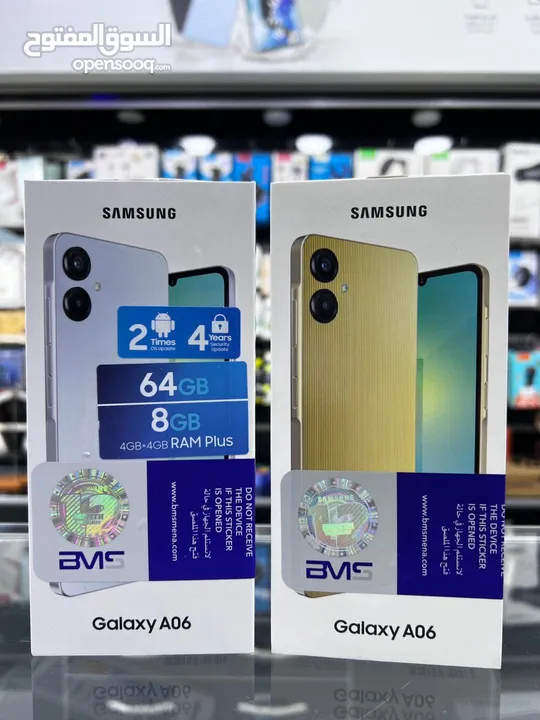 جهاز جديد بالكرتونة Samsung A06 رام 12 جيجا 128 مكفول سنة هدية كفر ولزقة وشاحن الاصلي متوفر توصيل