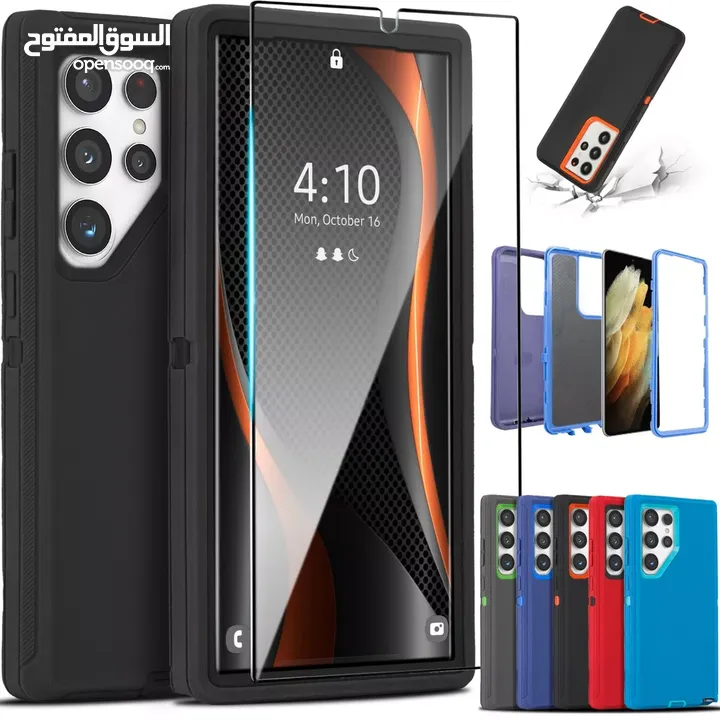 كفر defender الاصلي الاصدار الثاني 4 طبقات حماية خلفية و اطار حماية مع لزقة شاشة ضد الصدمات و الكسر