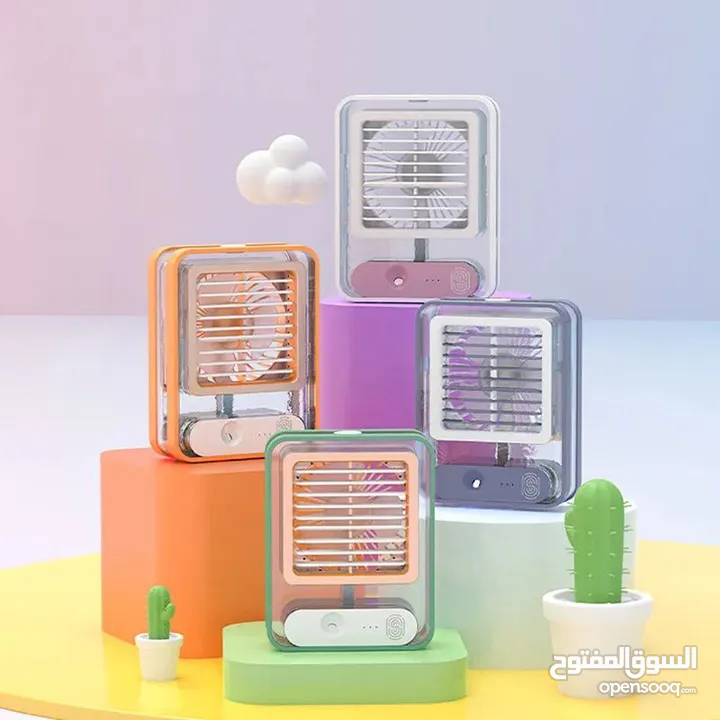 مكيف الهواء المتنقل للسياره او المنزل او المكتب يعمل بالثلج و الماء البارد شحن وusb مروحه مراوح رذاذ