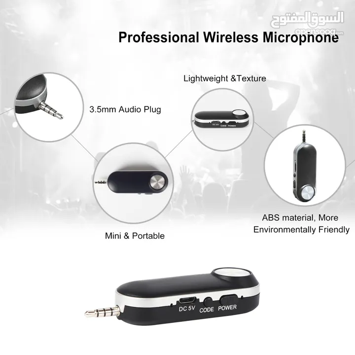 T-3 Lapel Mmicrophone Lavalier Microphone ميكرفون عنق لاسلكي