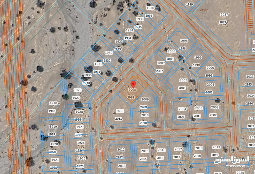 ارض سكنية كورنر في ولاية بركاء - الفليج المعمورة مساحة الأرض: 662 متر  