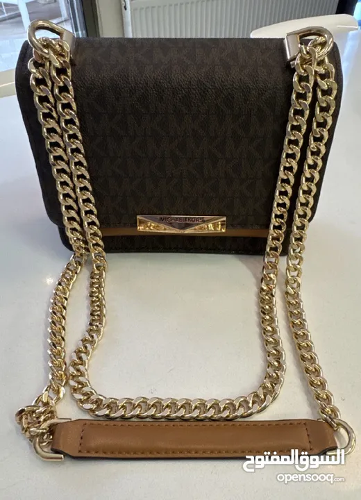 Jade large logo and leather cross body bag