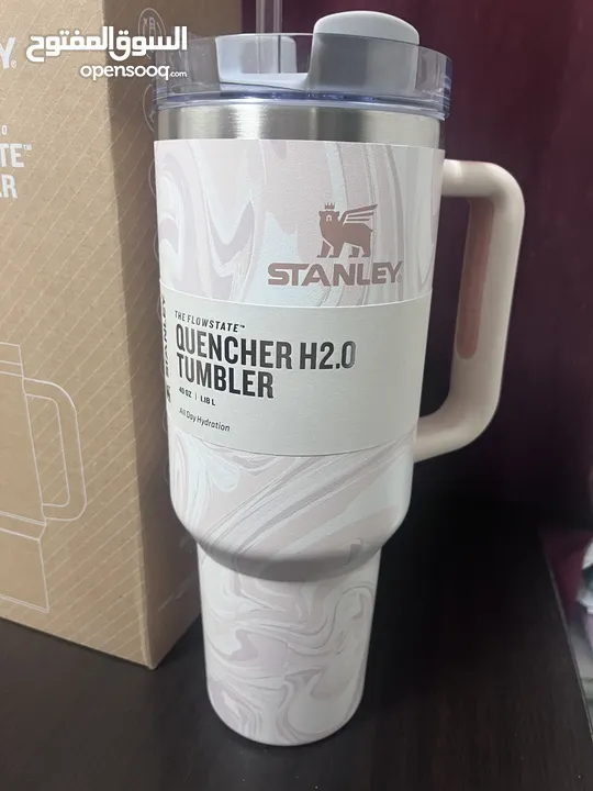 اصلي Stanley tumbler مطره ستانلي ، مع مصاصه (شلمونة)  Stanley Rose Quartz Swirl 40oz