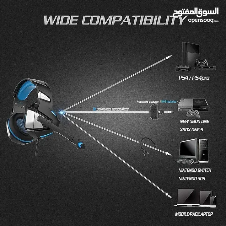 Raxinbang Headset 3.5mm Gaming Headset LED (New condition box slightly damaged)