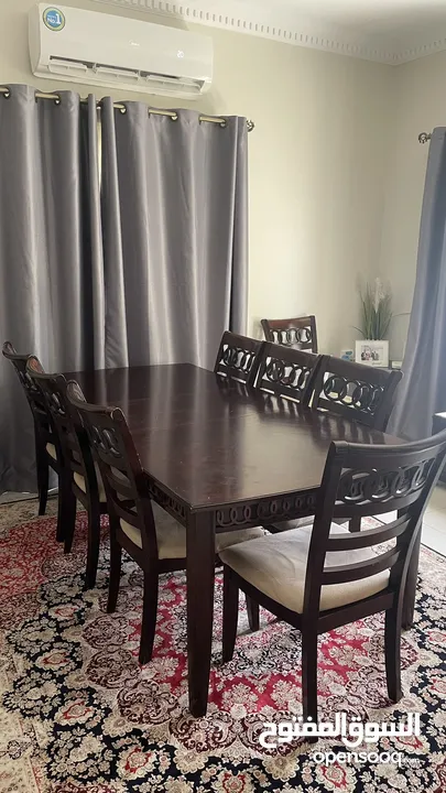 DINING TABLE solid wood (8 chairs)