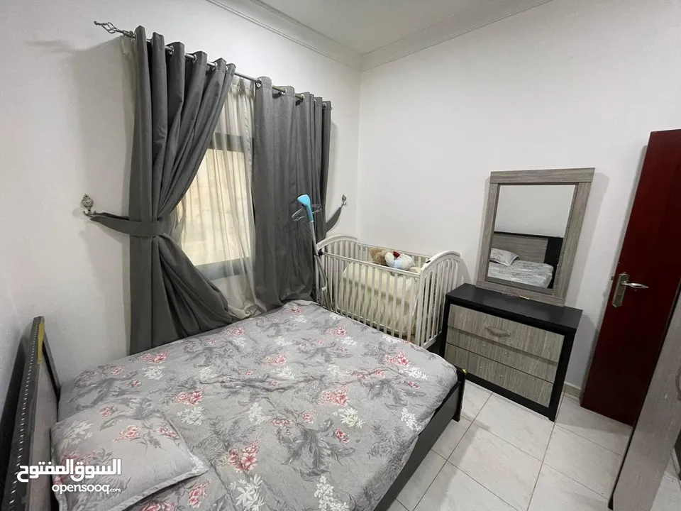 شقة غرفة وصالة مفروشة للإيجار الشهري في عجمان في الروضة شارع الشيخ عمار بسعر جيد ومناسب جدا شامل