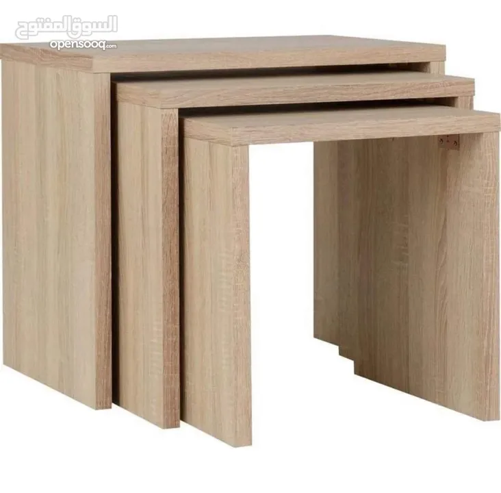 ثلاثة طاولات أنواع خشب mdfمتوف