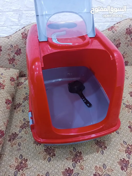 لتر بوكس حجم كبير للبيع مع صحن اكل مزدوج مع علبة شامبو قطط 500 ml