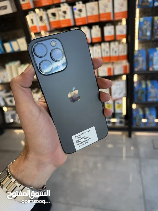 IPHONE 14 PRO MAX (128GB) USED LIKE NEW / ايفون 14 برو ماكس 128 جيجا مستعمل بحاله الجديد كفاله سنتين