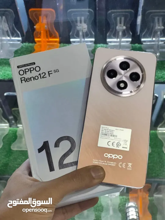 جهاز جديد بالكرتونة  Oppo Reno 12 F 5G رام 24 جيجا 256 مكفول سنة متوفر توصيل