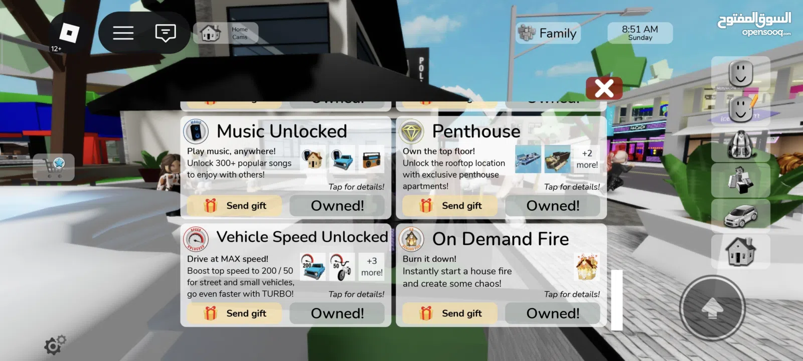 حساب روبلوكس ماب البيوو سكنات و بلوكس فروت للمعرقين فيها و مزبد و مايك و شات  على 600 شيكل