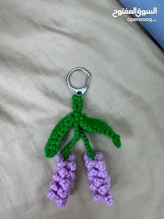 handmade lavender crochet keuchain