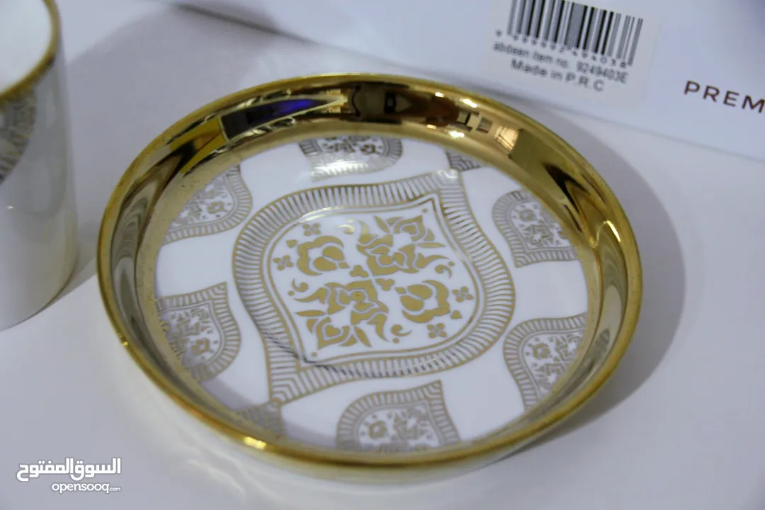 طقم فناجين قهوة ابيض مذهب فاخر Golden white coffee cups set