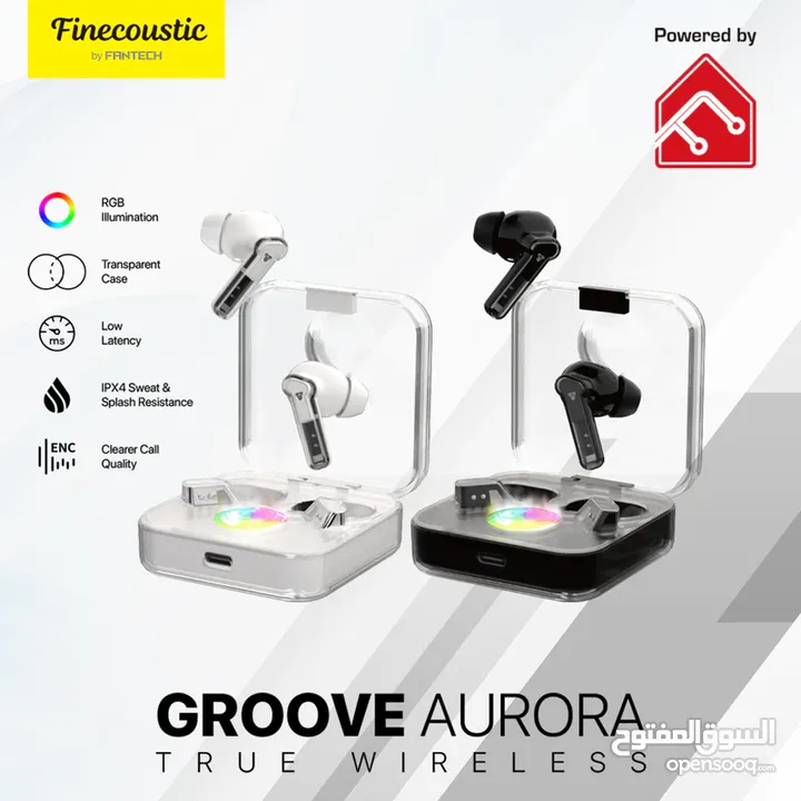 Fantech SMART TWS TX3 GROOVE AURORA RGB سماعات بلوتوث فانتيك مقاومة للماء