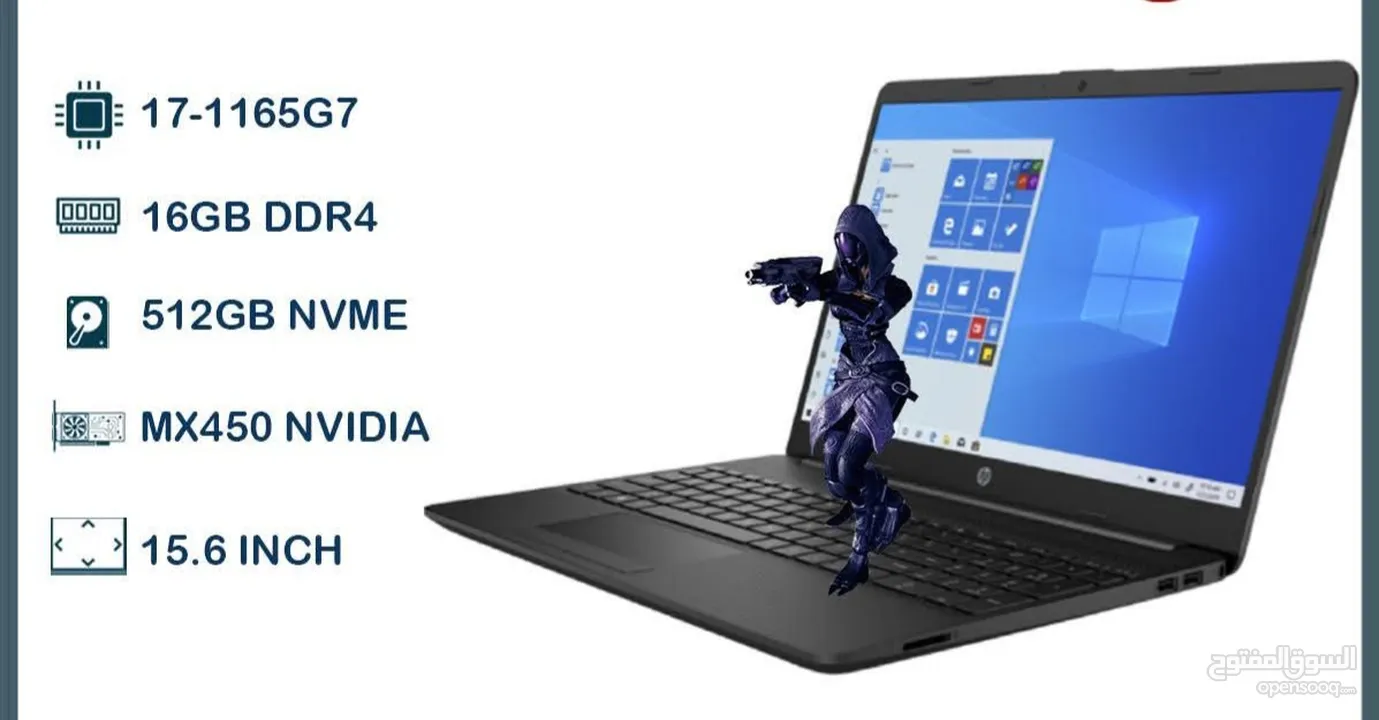 لابتوب hp    no active     جديد