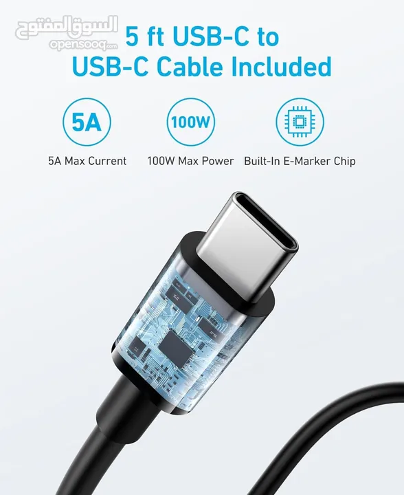 Anker charger 100W USB-C for Macbook pro, iphone, samsung etc- 5 ft USB C to USB C Cable Included