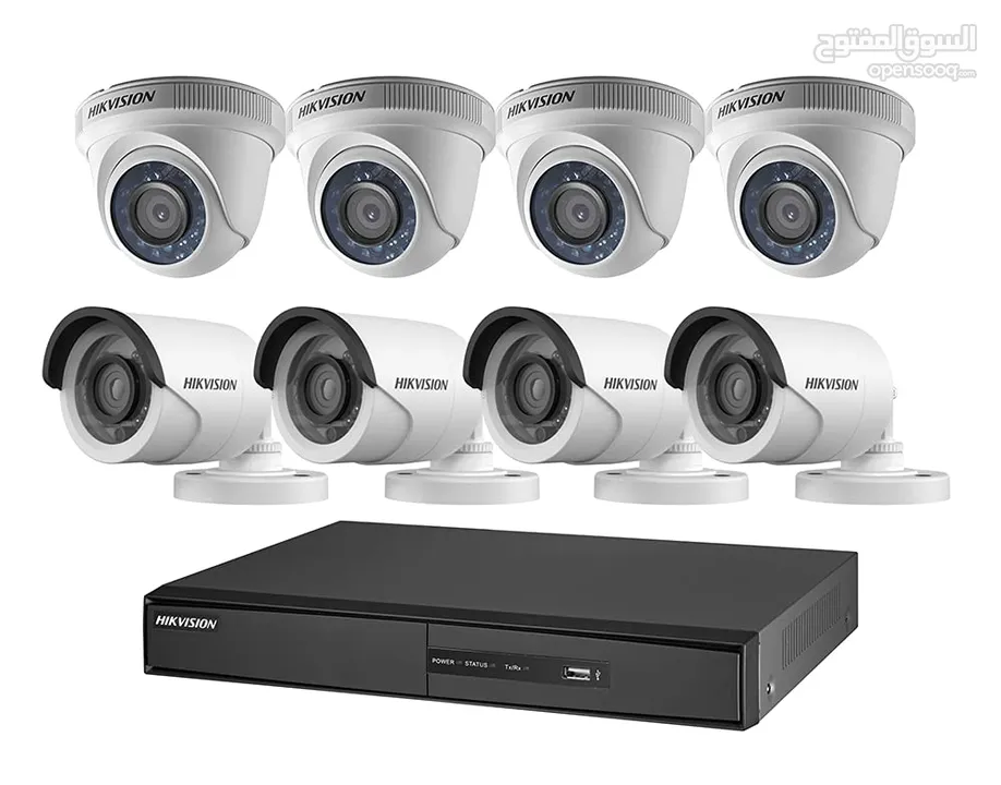 نظام كاميرات 2 ميجا بكسل 4 كاميرات مع كامل  اغراضهم جاهز للتركيب بسعر حرق   camera hikvision 2mega