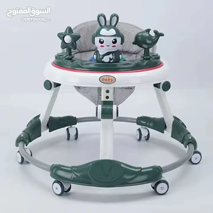 عرباية تعليم المشي من bambino حلقة دائرية حديد للقاعدة وفصالات عظم