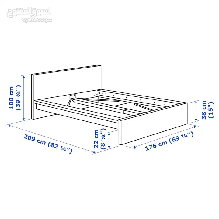 IKEA King Bed with New Medical  Matress سرير كنج من إيكيا مع مرتبة طبية جديدة