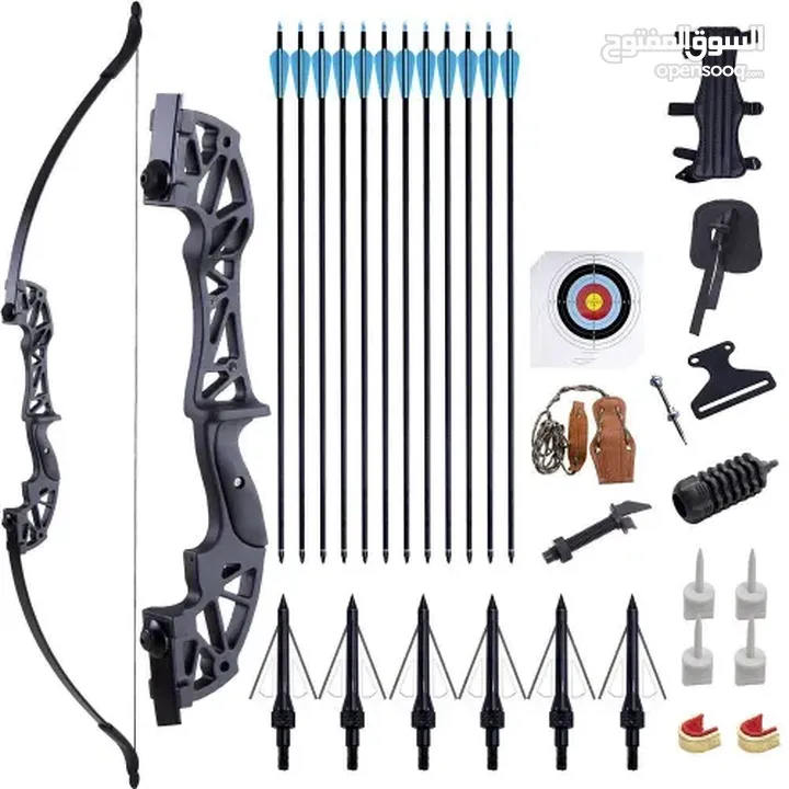 طقم قوس رماية ونشاب بقوة 45lbs Professional Recurve Archery Bow 45lbs