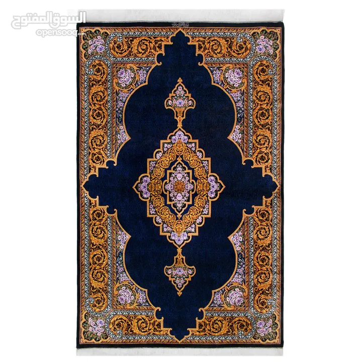 سجادة حرير ایرانیة يدويا silk carpet , Persian handmade silk Rug ,  All silk (Lint,Warp,Weft)