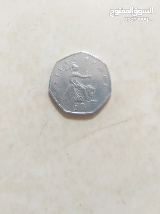 50 pence elizabeth 2 1997,قطعة نقدية نادرة للملكة إليزابيت ملكة بريطانيا لسنة 1997