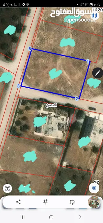 حوض 17 طبول كوتيه مساحة الأرض 1037م2 على شارعين بأعلى اطلاله للحوض صخريه منطقة فلل واجهة  القطعة 25