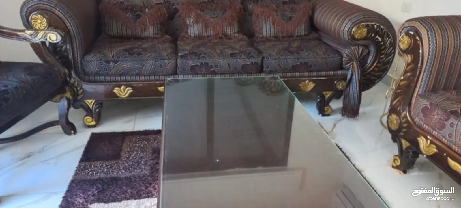 طقم كنب خشب زان  مستعمل