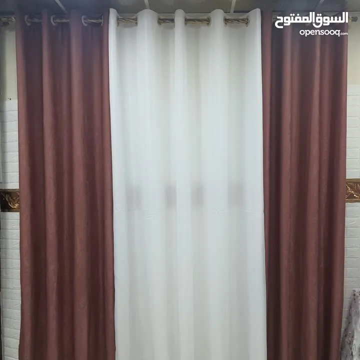 ستائر رنجات لنين وجوانب مخمل مع الجسر