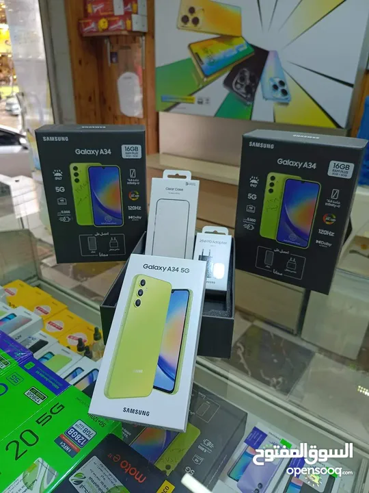 مستعمل اخو الجديد Samsung A34 5G رام 16 جيجا 128 و 256 أغراضة والكرتونه متوفر متوفر توصيل
