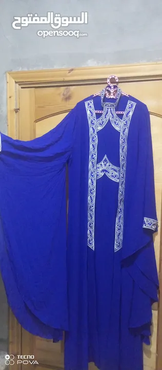 قفطان مغربي لون نيلي قطعه واحدة مقاس xl