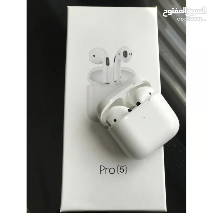 سماعة Apple airbuds pro 5  بلوتوث ...متوفرة باللون الأبيض فقط .. مكفولة