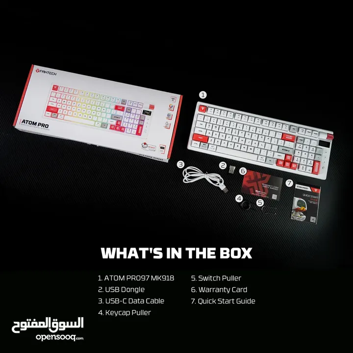 FANTECH MK918 ATOM PRO97 WIRELESS MECHANICAL GAMING KEYBOARD WHITE كيبورد فانتيك الجديد المميز
