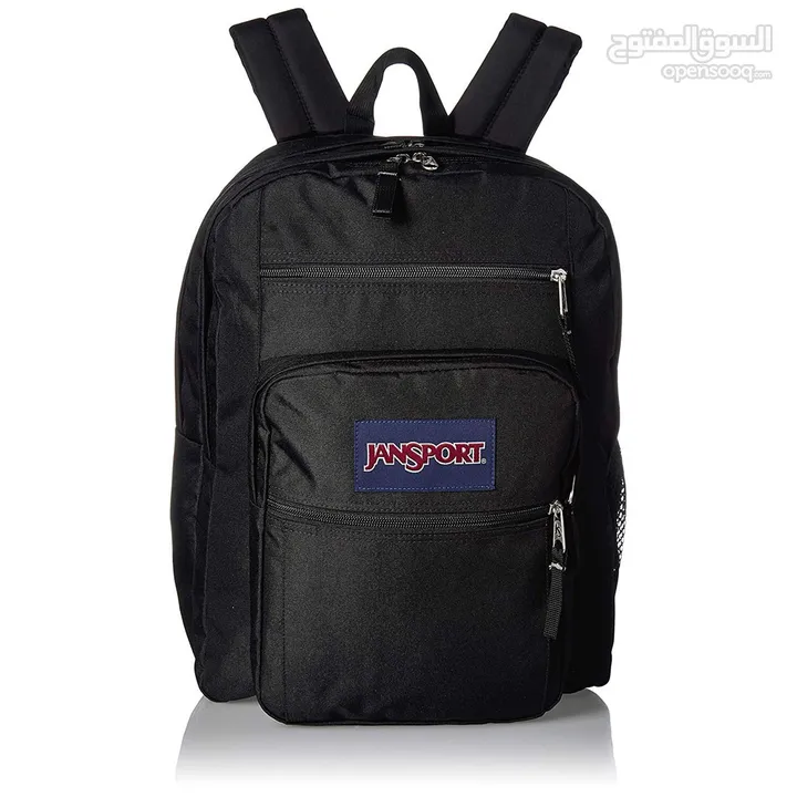 حقيبة ظهر JanSport Big Student باللون الأسود - تصميم واسع ومنظم.   JanSport Big Student Backpack