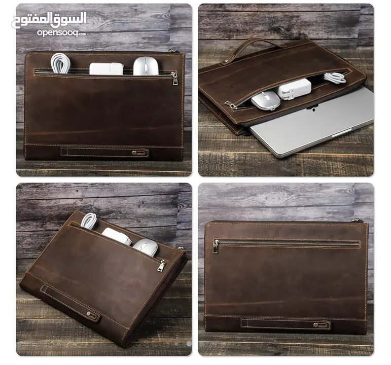 شنتة جلد اصلية جديدة للابتوب او الايباد وغيرها