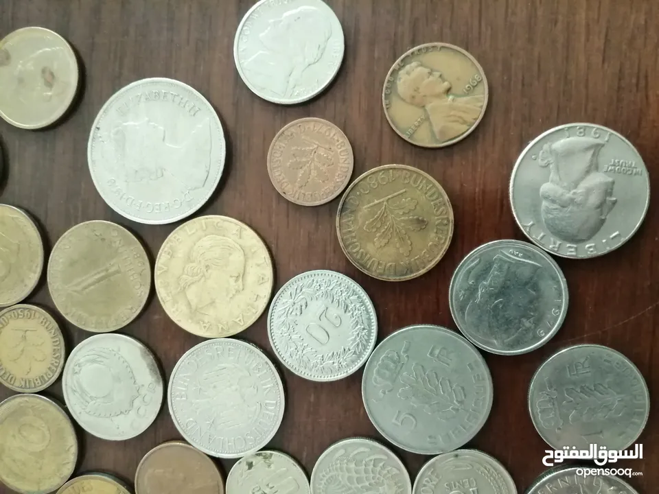 عملات قديمة للبيع اردني امريكي بريطاني ألماني عراقي خليجي يوجد قطع نوادر ومميزة