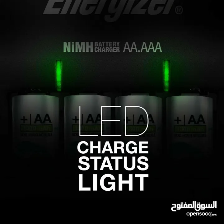 شاحن بطاريات اصلي انرجايزر+ بطاريات شحن عدد2  Energizer Charger Battery AA+AAA