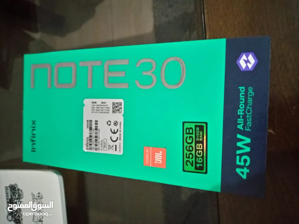 أنفنكس نوت 30  256 قيقا 16 رام كسر خلفي فقط