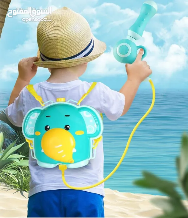 لعبة حقيبة الظهر المائية مع مسدس للأطفال اجعل صيف أطفالك مليئاً بالمرح والانتعاش مناسبة للأطفال .