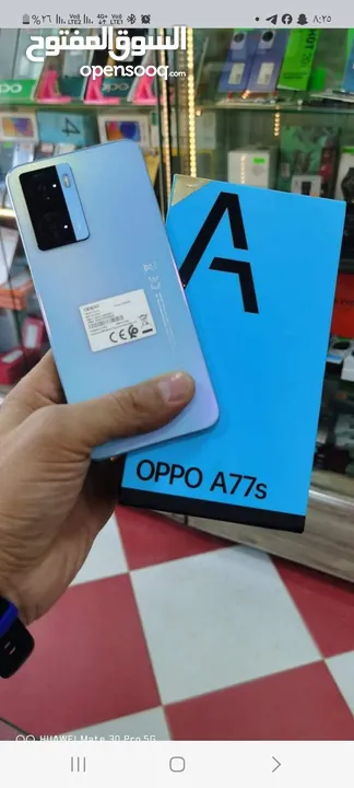 مستعمل ايام Oppo A77s رام 16 جيجا 128 أغراضة والكرتونه الأصلية مكفول بالشركة متوفر توصيل