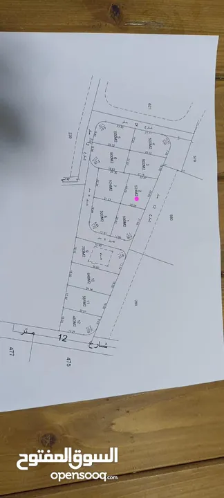 650 متر  مادبا جرينه سكن ج مزروعه بالزيتون المثمر على  شارع 12 م