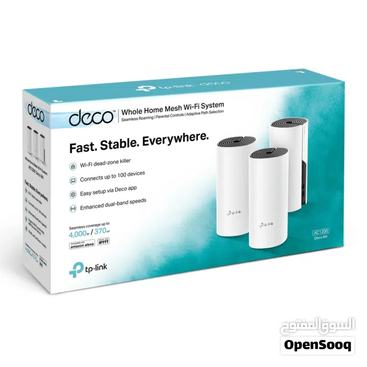 TP-Link Deco M4(3-pack) AC1200 Whole Home Mesh Wi-Fi System