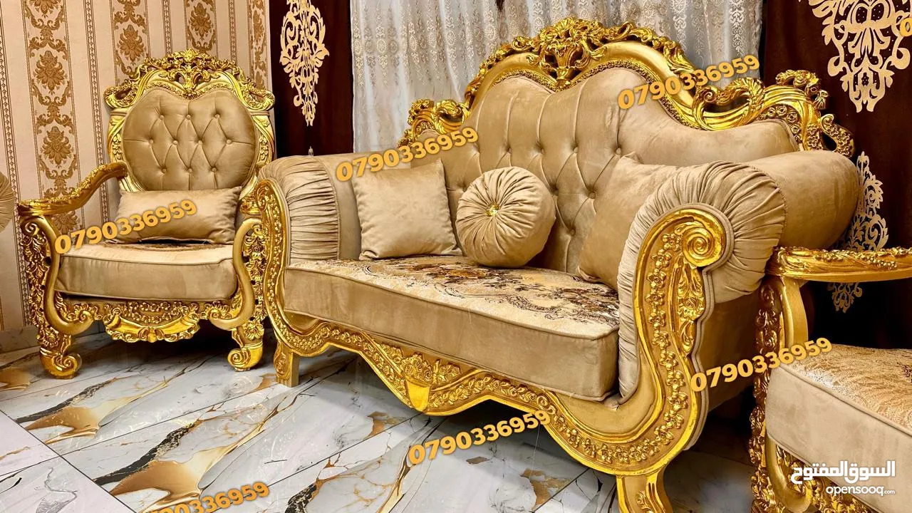 طقم كنب مصري دمياطي مستورد 14 مقاعد للبيع