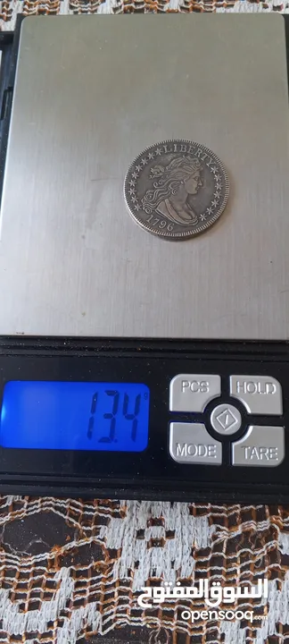 نصف دولار أمريكي فضه انتيك نادر تاريخ 1796